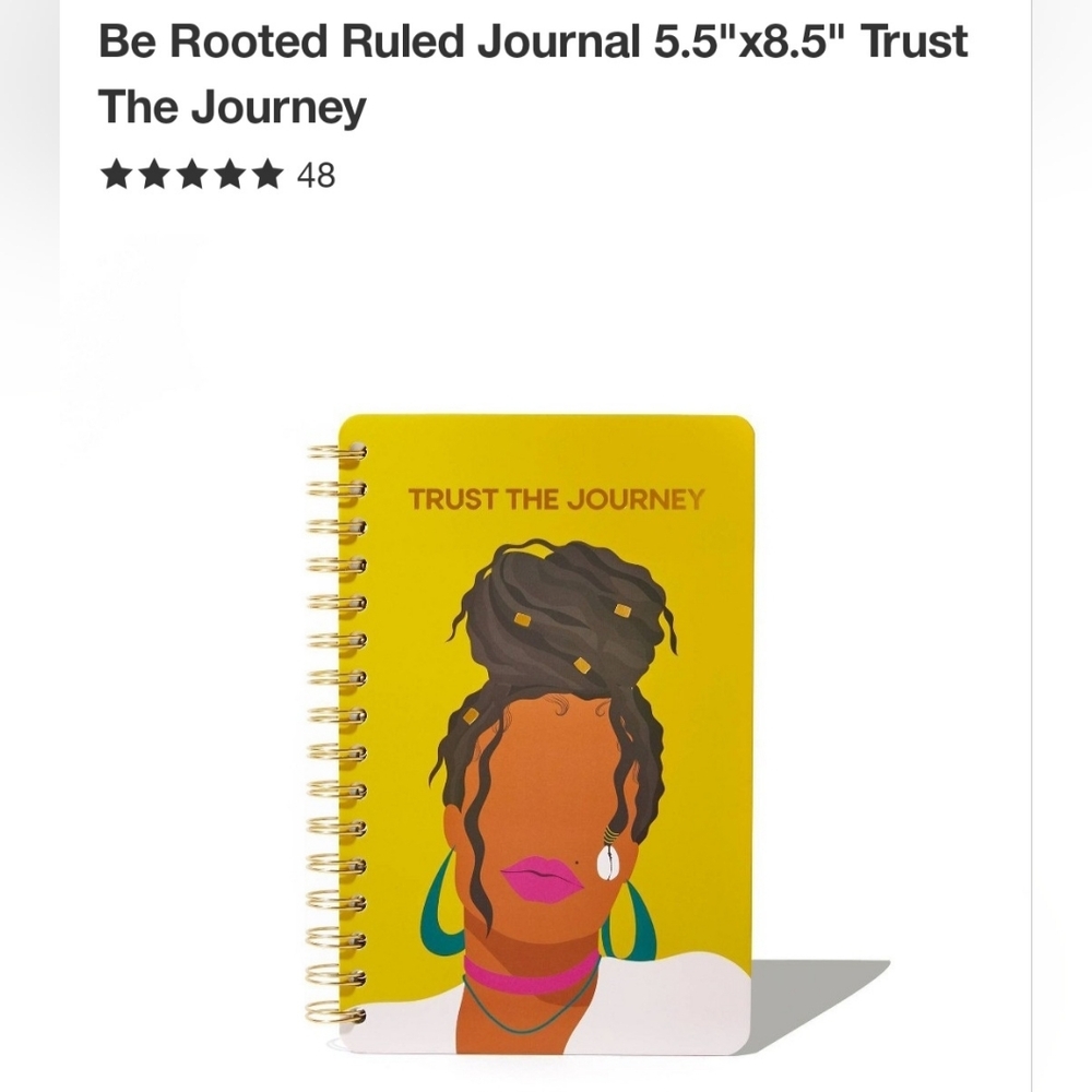 "Trust The Journey" Ruled Journal 5.5" x 8.5" Spiral bound Notebook Be Rooted.
